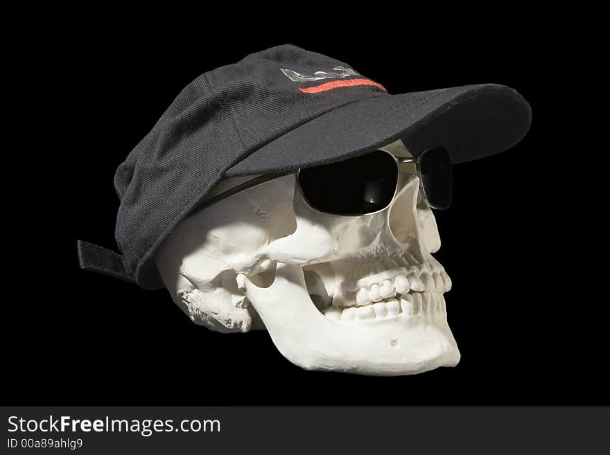 Skull in sunglasses