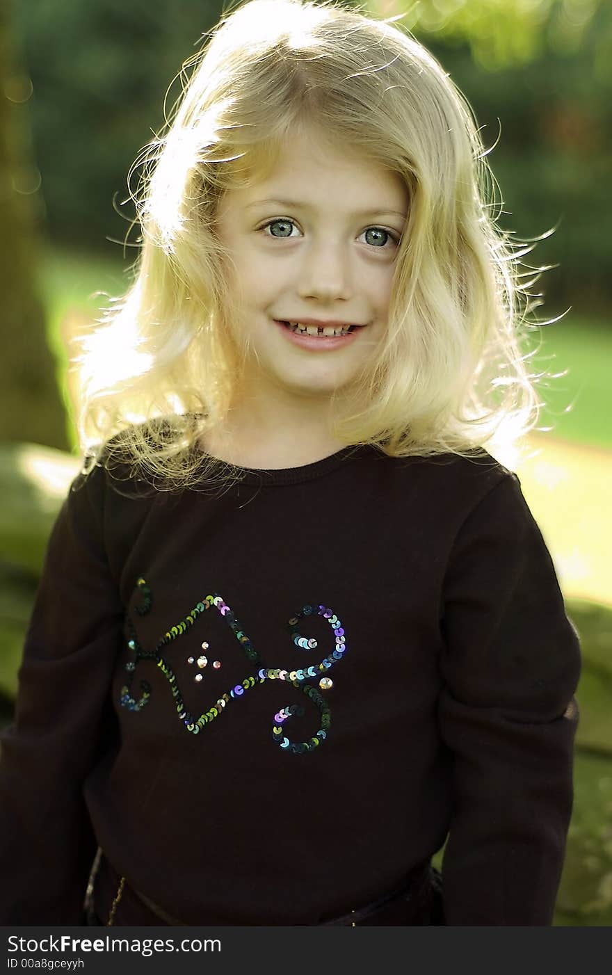 Cute little girl outside in the summer. Cute little girl outside in the summer