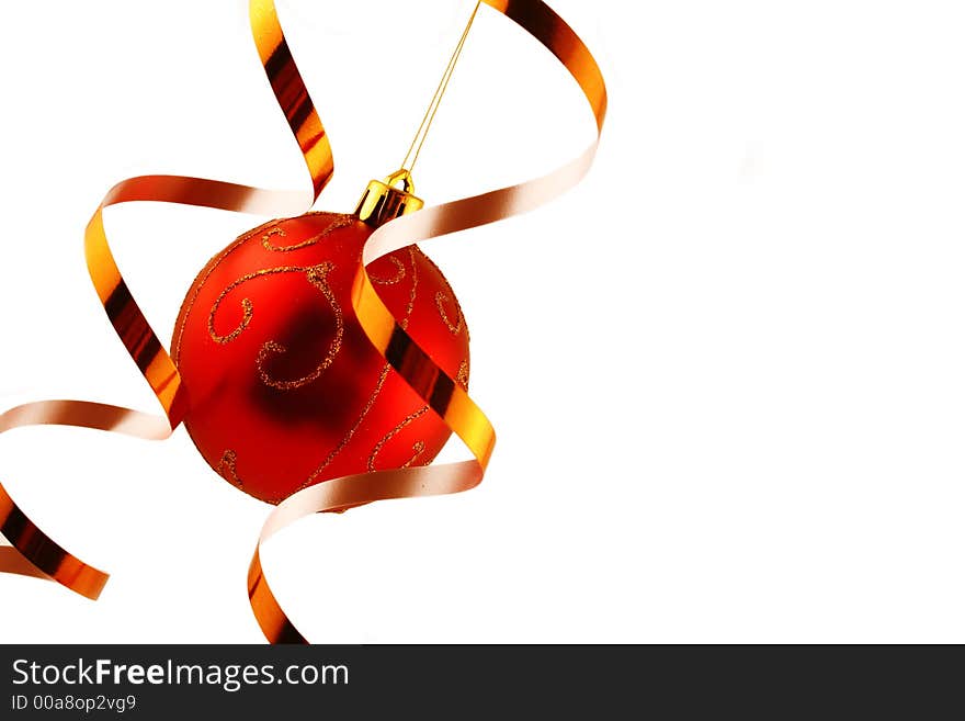 Christmas bauble on a white background