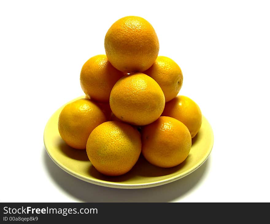 Small tangerines on a plate