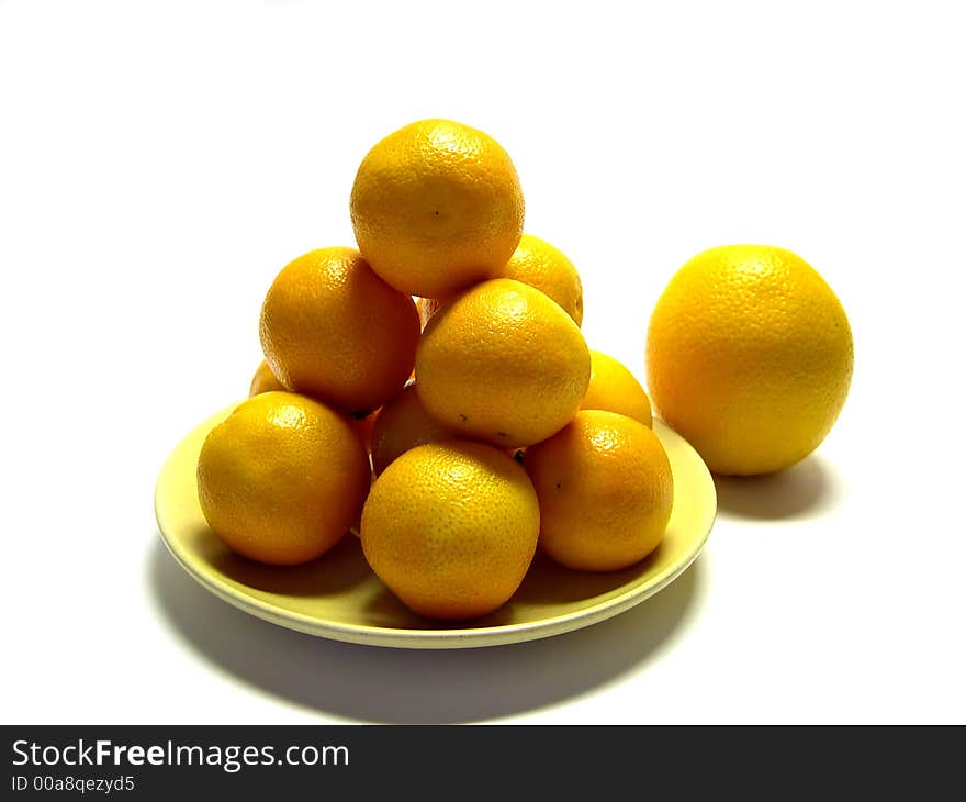 Tangerines and oranges on a plate