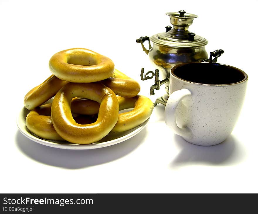 Pretzel, A Samovar And A Mug