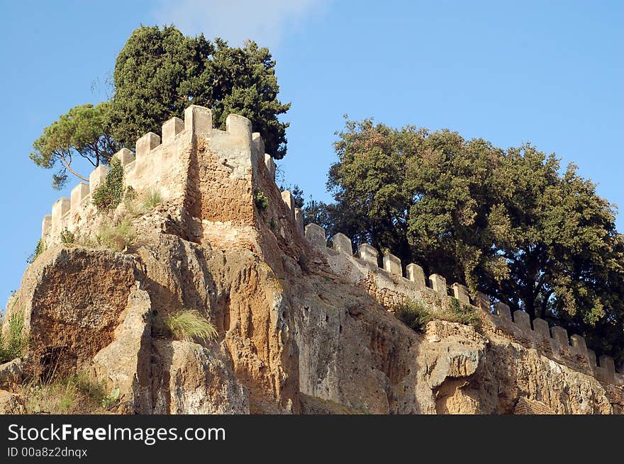 Castle Wall - Tower - Cori Italy. Castle Wall - Tower - Cori Italy