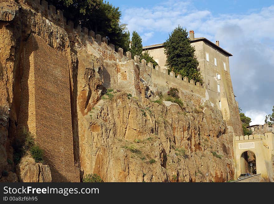 Castle Wall - Tower - Cori Italy. Castle Wall - Tower - Cori Italy