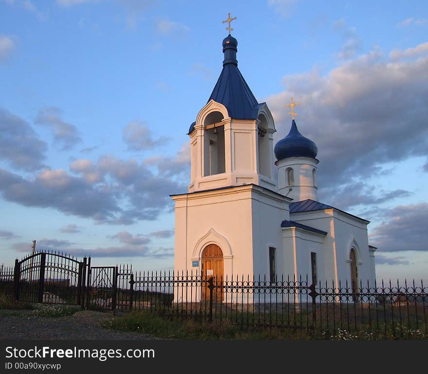 Rural orthodox church on a decline. Rural orthodox church on a decline.