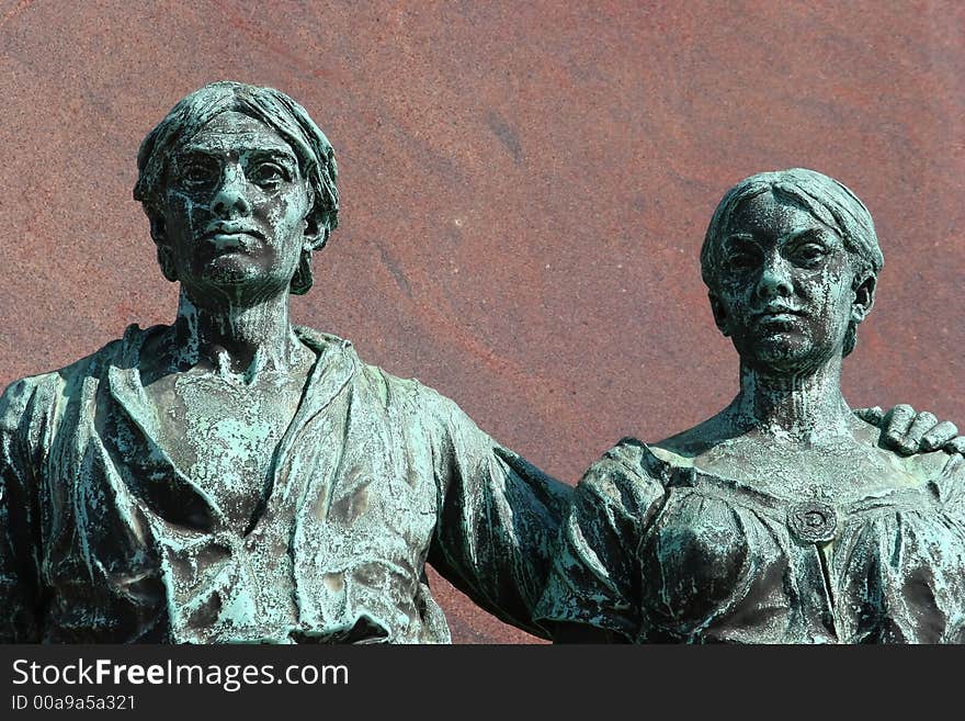 Bronze statues in Helsinki of workers. Bronze statues in Helsinki of workers