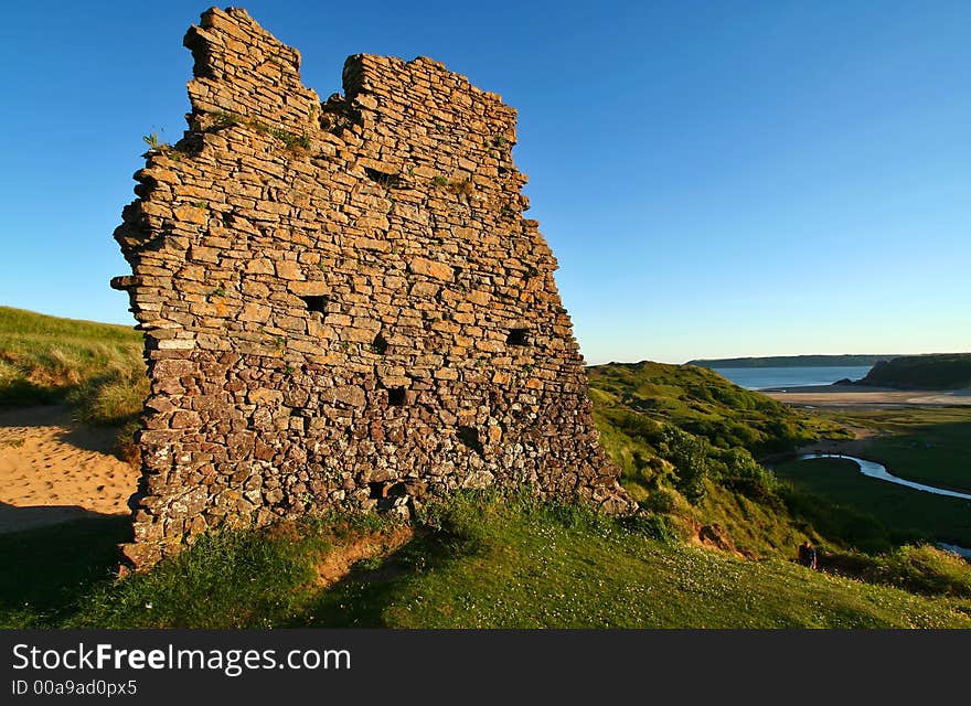 Pennard Castle in the Gower peninsula, South Wales UK. Pennard Castle in the Gower peninsula, South Wales UK