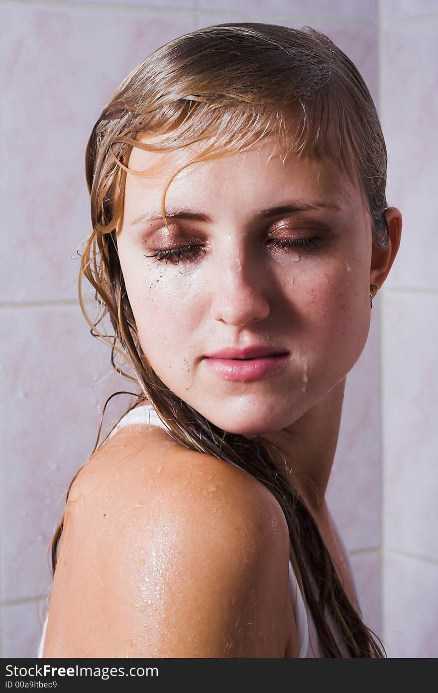 Young beautiful woman in water. Young beautiful woman in water