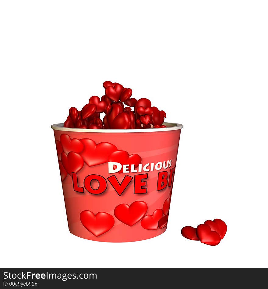 Bite sized hearts in a popcorn styled container.
Isolated on a white background. Bite sized hearts in a popcorn styled container.
Isolated on a white background.