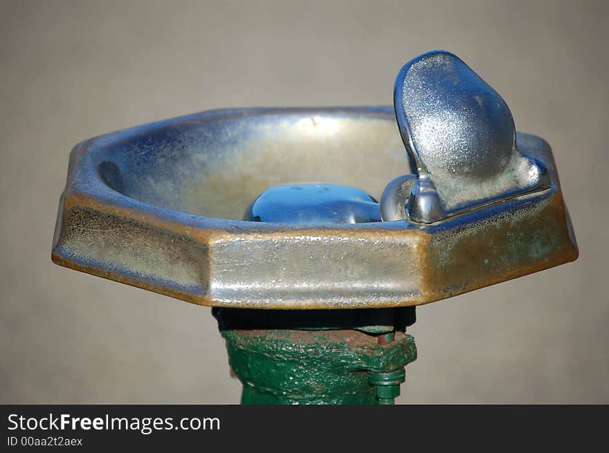 Close-up of water fountain at the ball field