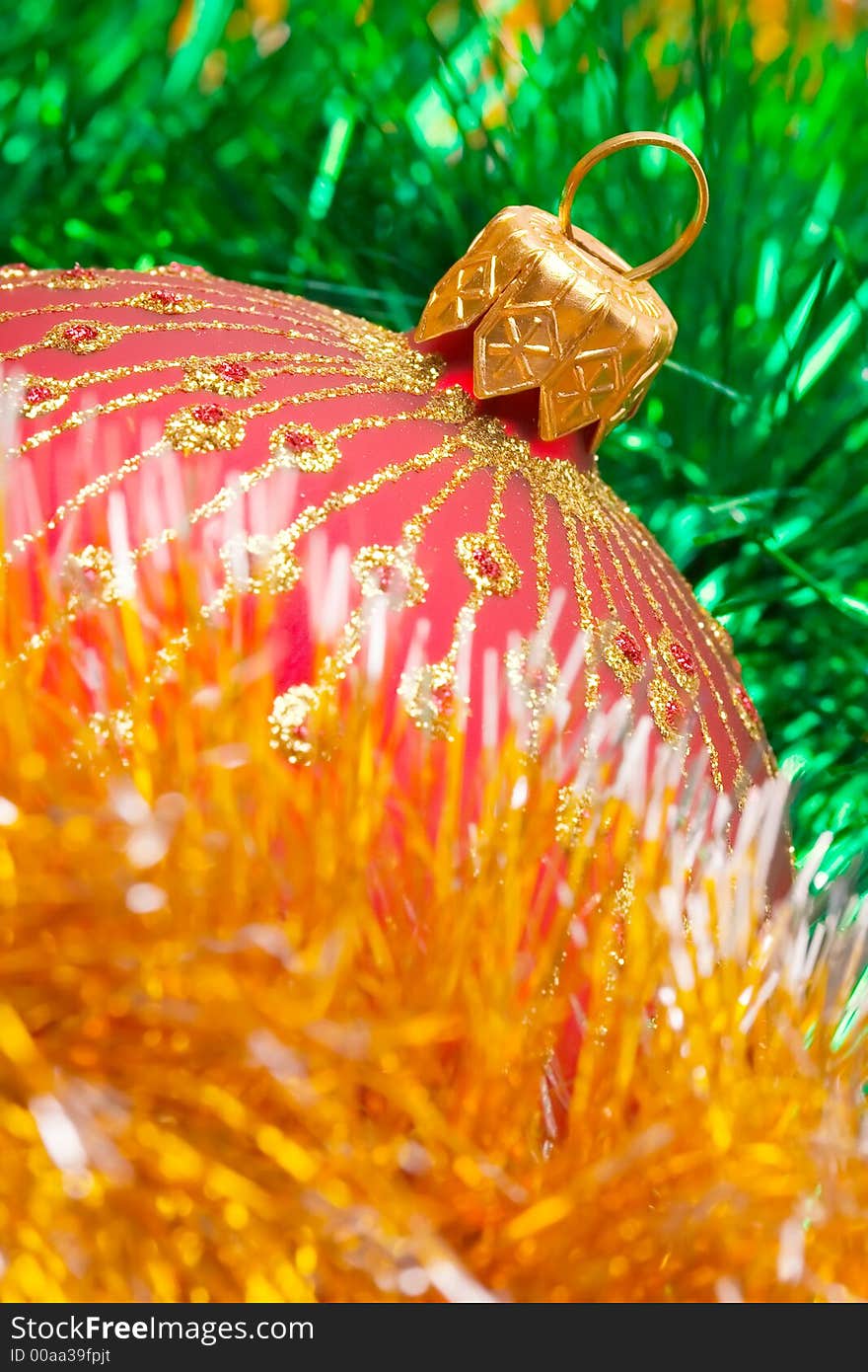 Close up of the christmas decoration. Christmas ball