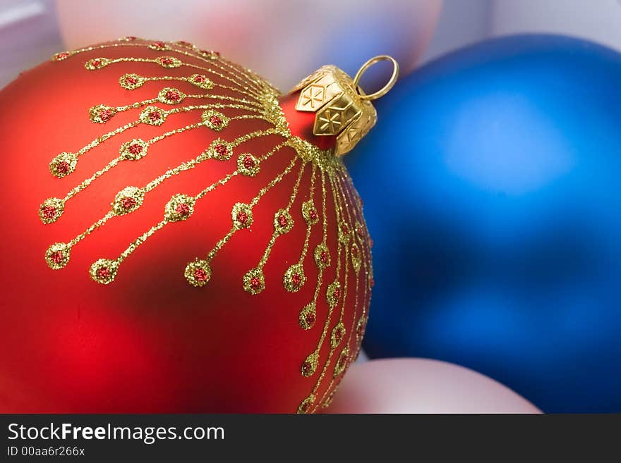 Close up of the christmas decoration. Christmas ball