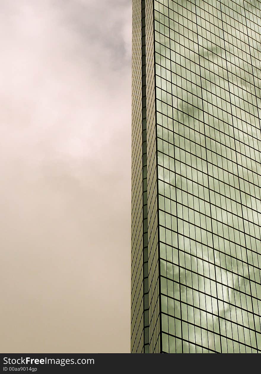 The John Hancock Tower on a cloudy day, Boston. Architect: I.M. Pei. The John Hancock Tower on a cloudy day, Boston. Architect: I.M. Pei