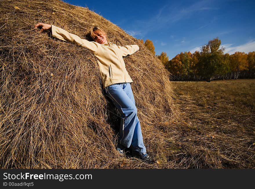 Woman on the hay