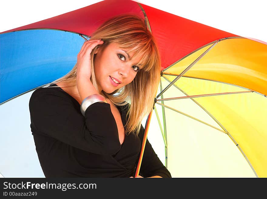 Young girl with umbrella