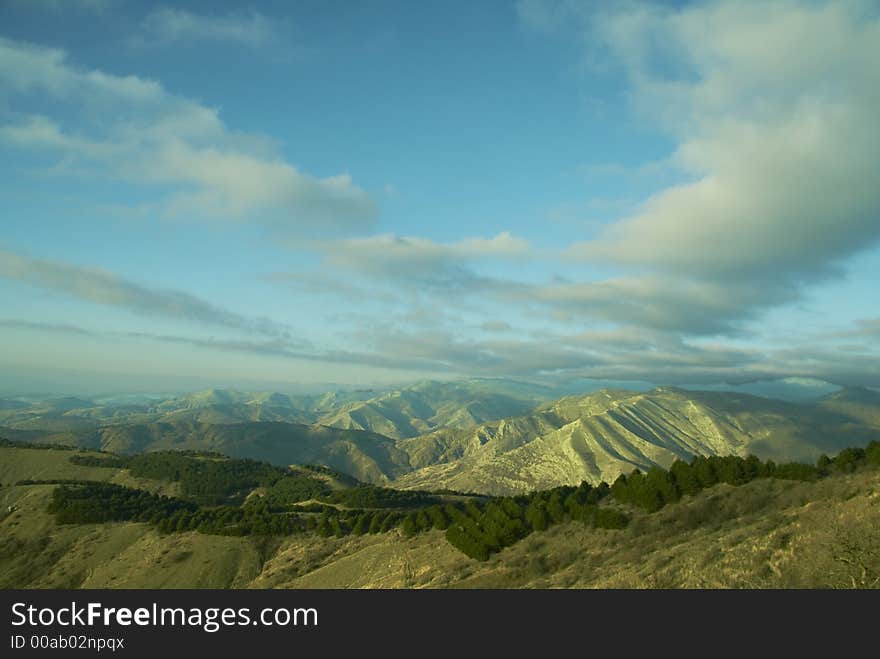 Crimea mountain of autumn morning