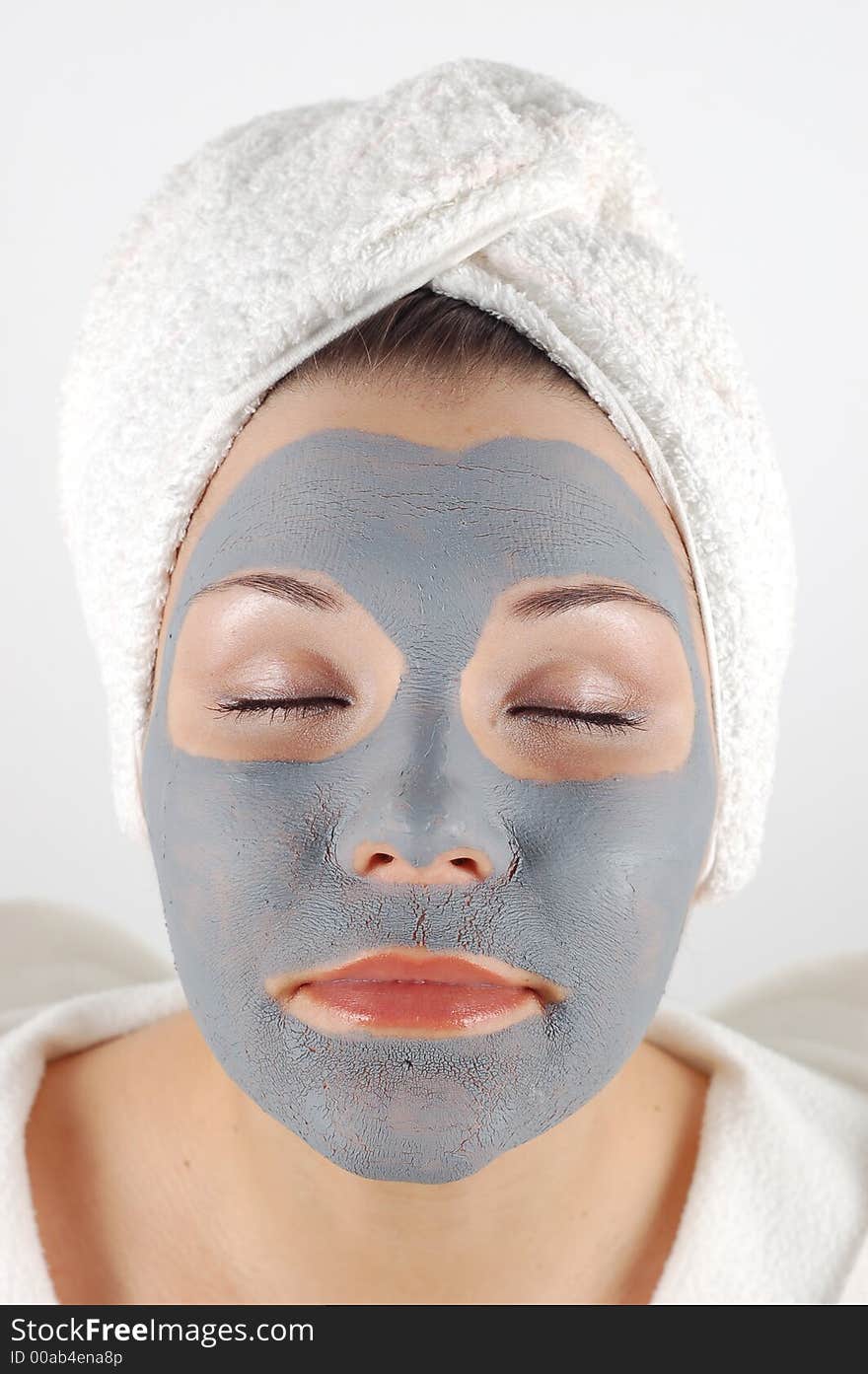 Attractive woman in blue facial mask. Attractive woman in blue facial mask