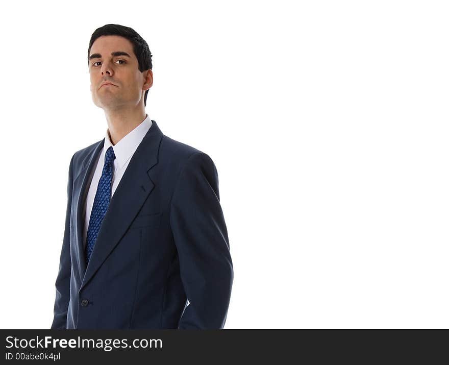 Man in a blue siut on white background. Man in a blue siut on white background