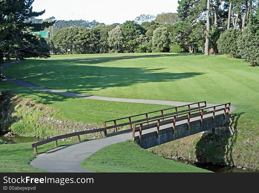 Concrete bridge before a hole