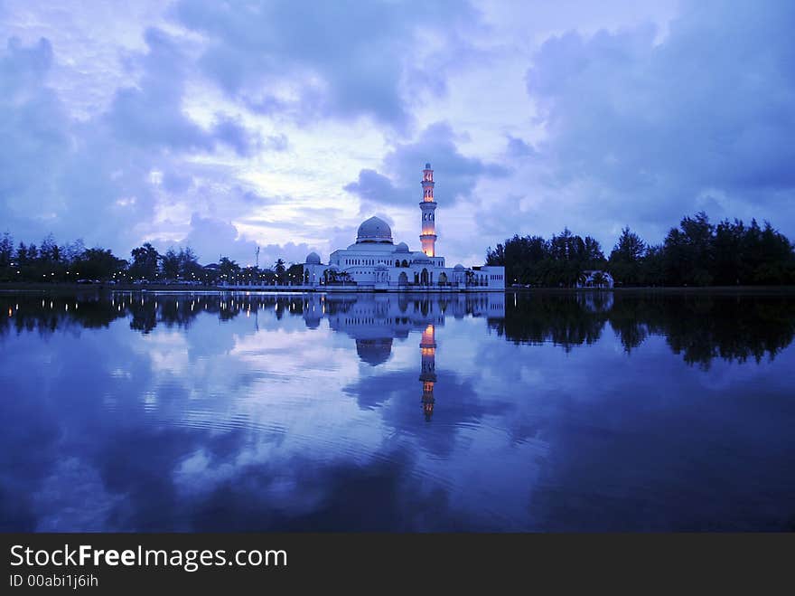 Floating mosque in Terengganu, Malaysia.