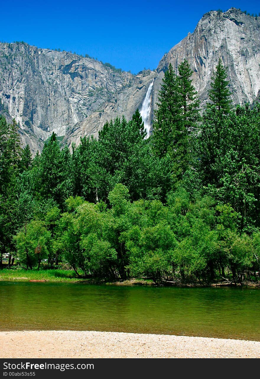 The Yosemite Valley in Yosemite National Park, California. The Yosemite Valley in Yosemite National Park, California