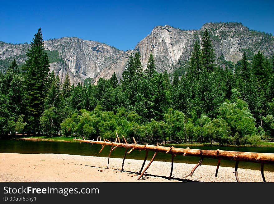 The Yosemite Valley in Yosemite National Park, California. The Yosemite Valley in Yosemite National Park, California