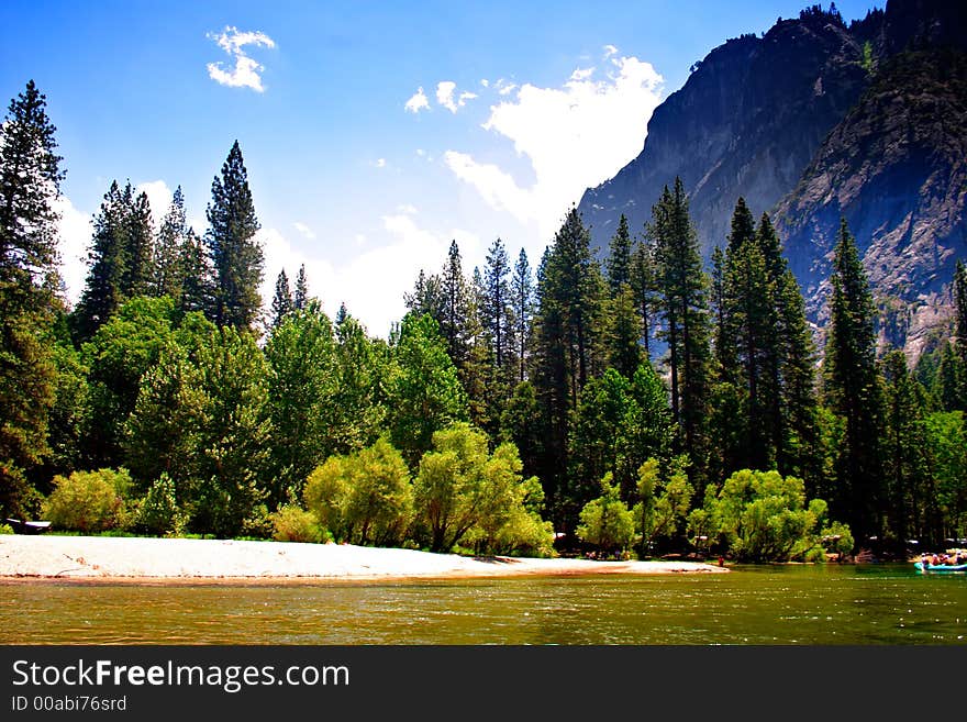 The Yosemite Valley in Yosemite National Park, California. The Yosemite Valley in Yosemite National Park, California