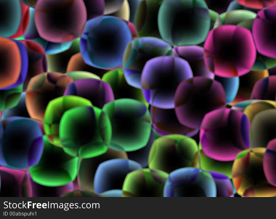 Colorful shiny circles against black background. Colorful shiny circles against black background