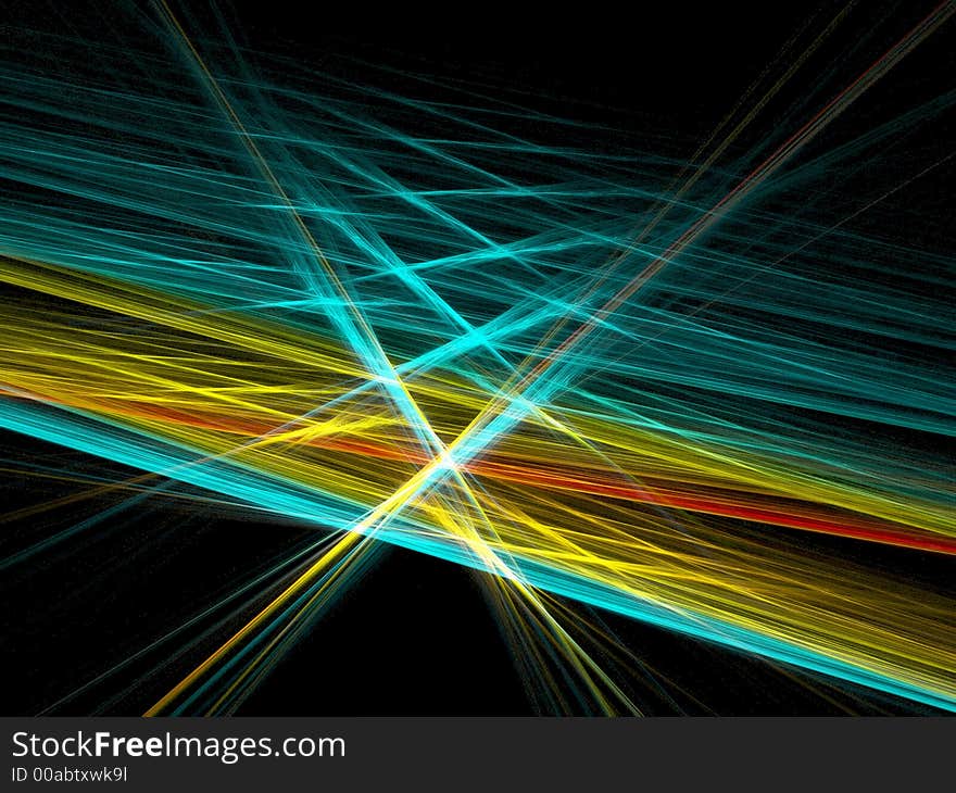 Abstract background - colorful lines on black