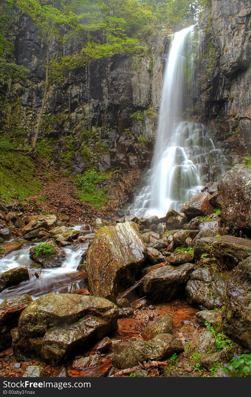 Benevsky Waterfall by Elomovsky spring. Benevsky Waterfall by Elomovsky spring