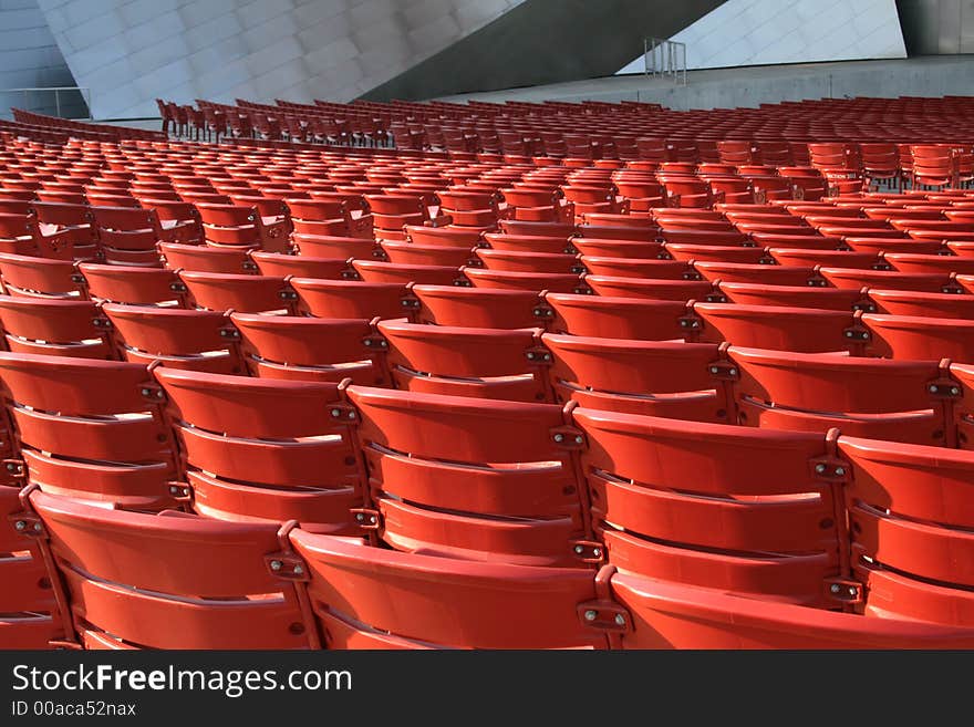 Empty seats at a stadium. Empty seats at a stadium