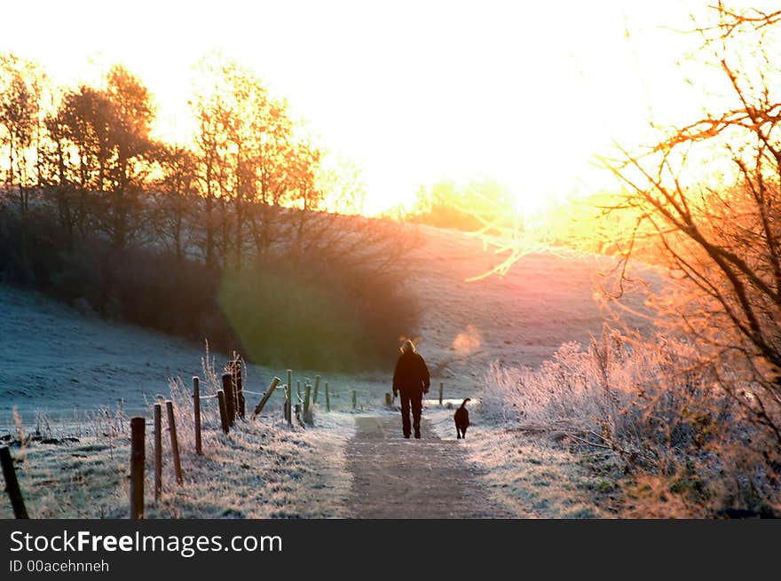 Sunrise at early morning in country side