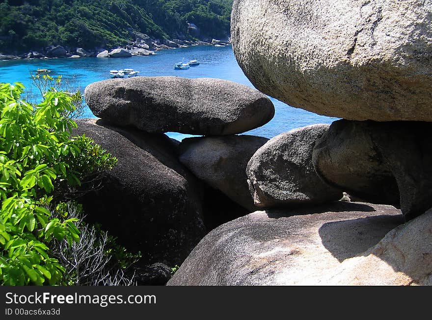 Rocky coast on the Similan Islands of Thailand