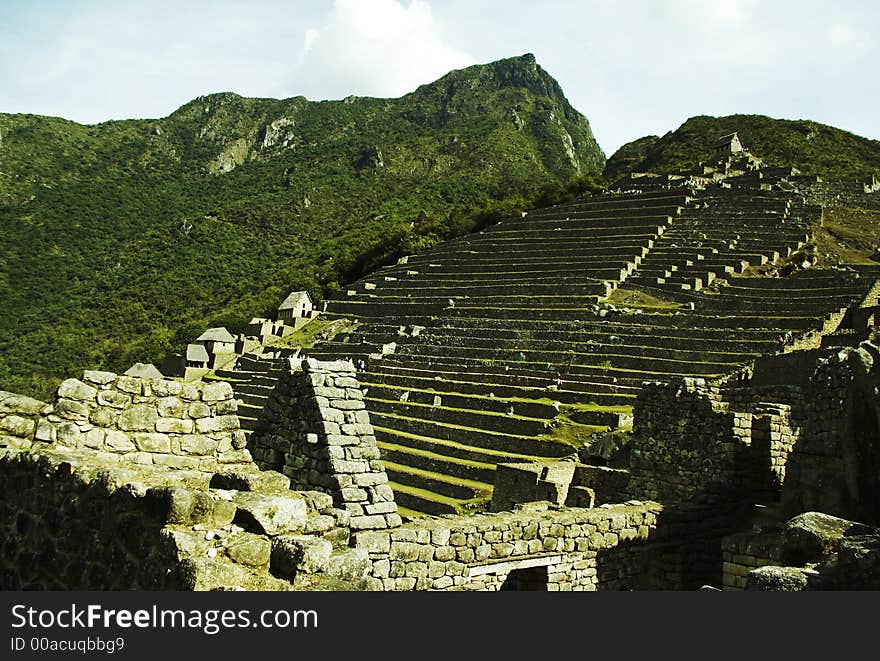 Ruins in the lost incas city Machu-Picchu,Peru