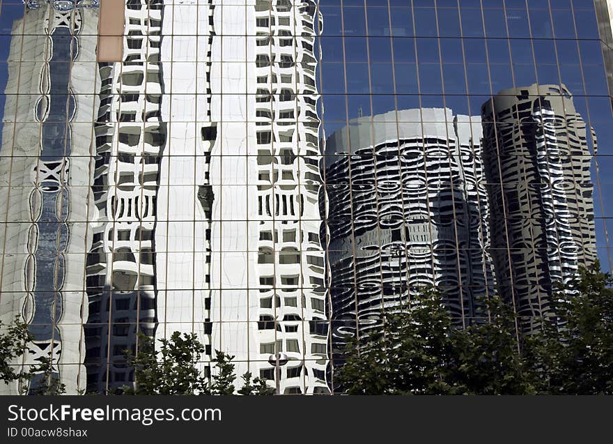 Urban City Building Facade With Reflection, Sydney, Australia. Urban City Building Facade With Reflection, Sydney, Australia