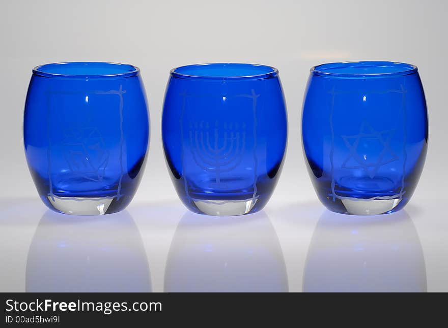 Photo of Glass Chanukah Candle Holders - Holiday Related