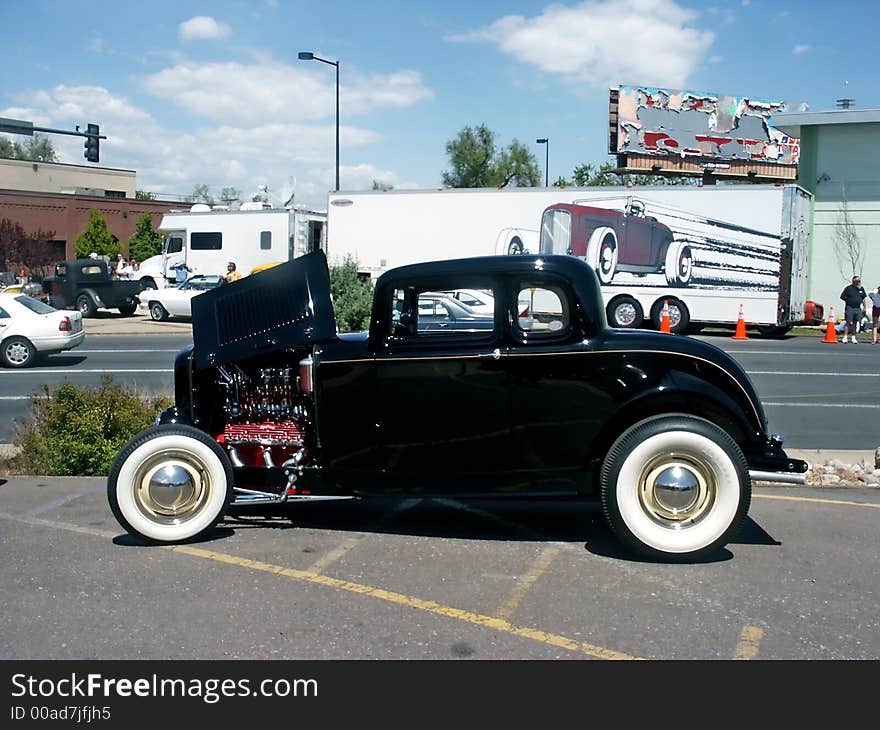 Classic Antique Black Hotrod Coupe