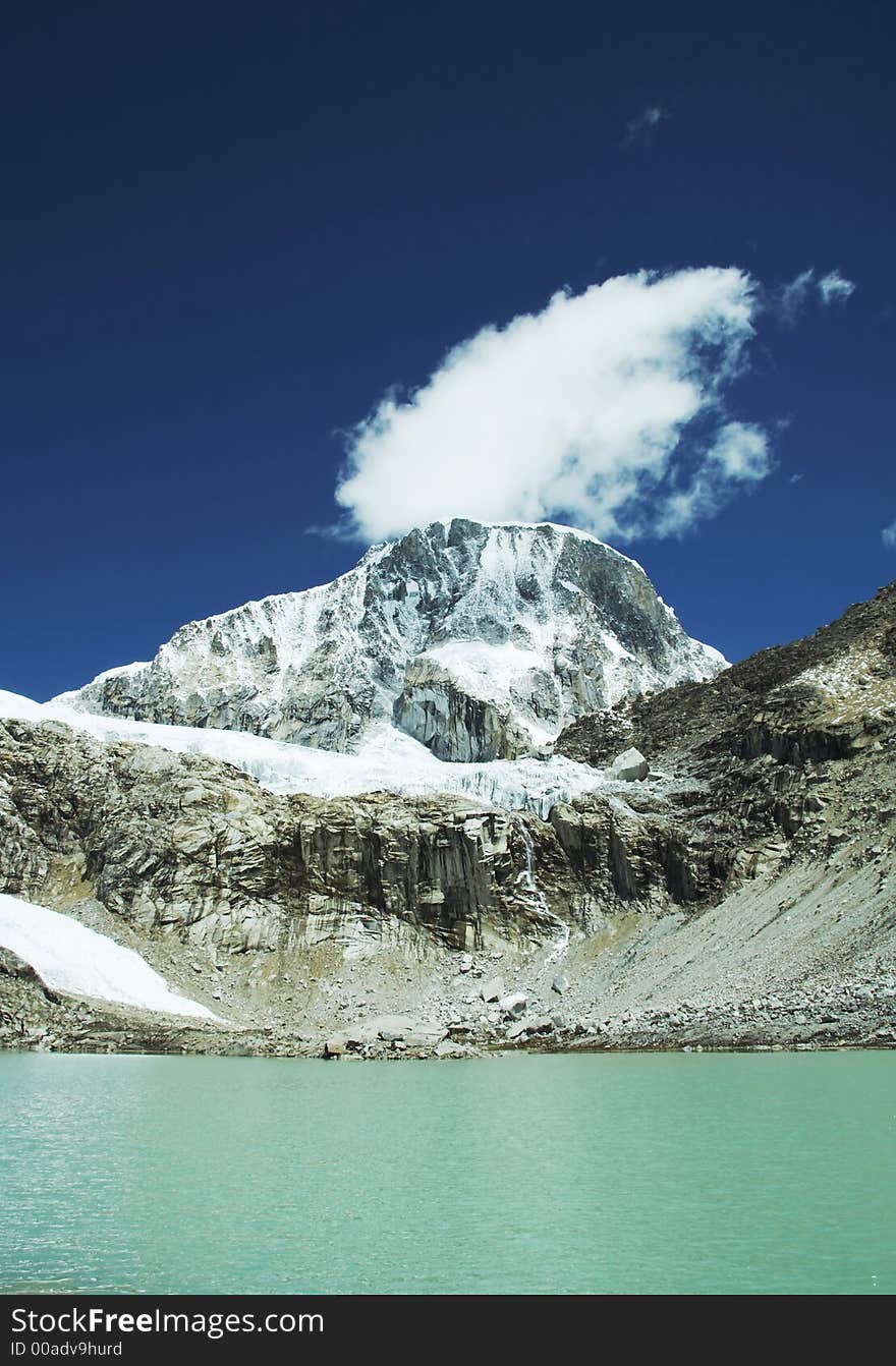 Lake,mountain and cloud