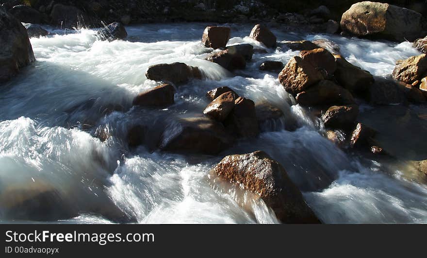 Clean mountain river in the Cordilleras,Peru. Clean mountain river in the Cordilleras,Peru