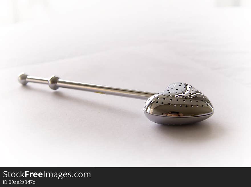 Push Button Tea Strainer on white