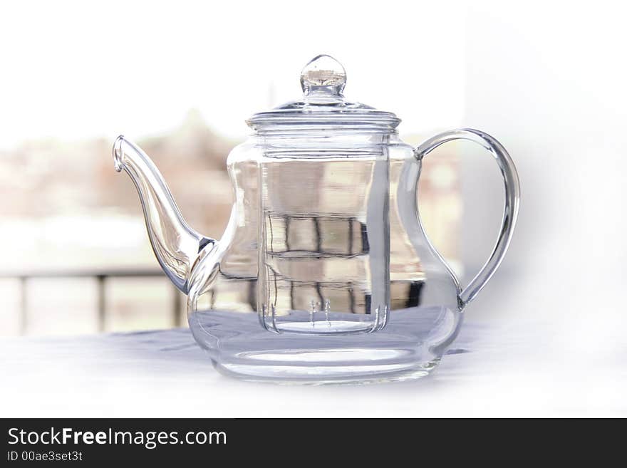 A transparent teapot on white. A transparent teapot on white