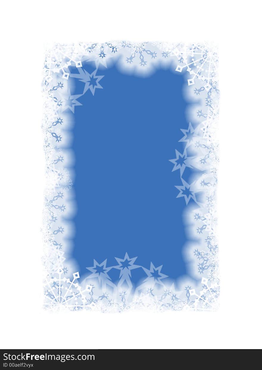 Computer generated illustration of blue background with snowflakes. Computer generated illustration of blue background with snowflakes