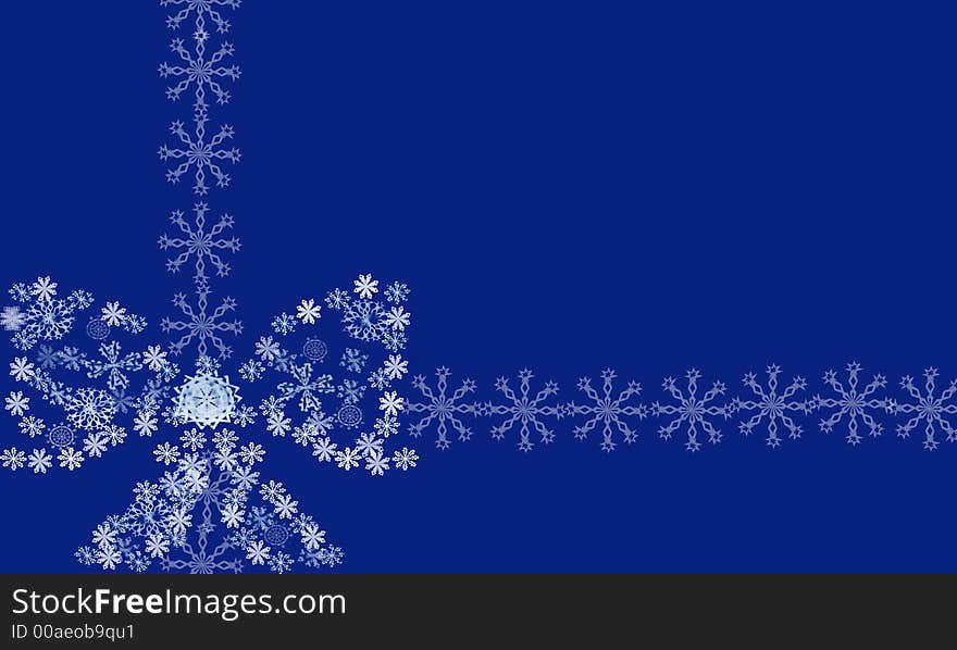 Computer generated illustration of  snowflakes bow