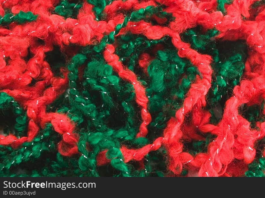 Red and green yarn