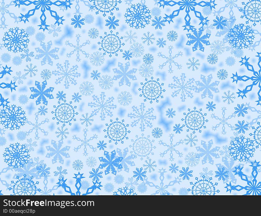 Blue Background With Snowflakes