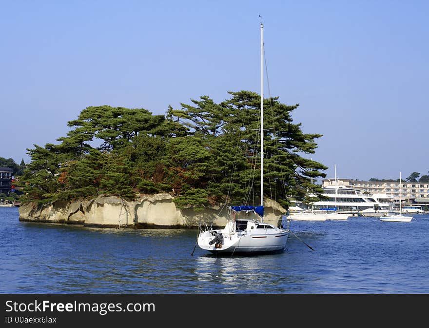 Yacht and specific relief at Matsushima,Japan-a good holiday travel destination. Yacht and specific relief at Matsushima,Japan-a good holiday travel destination.