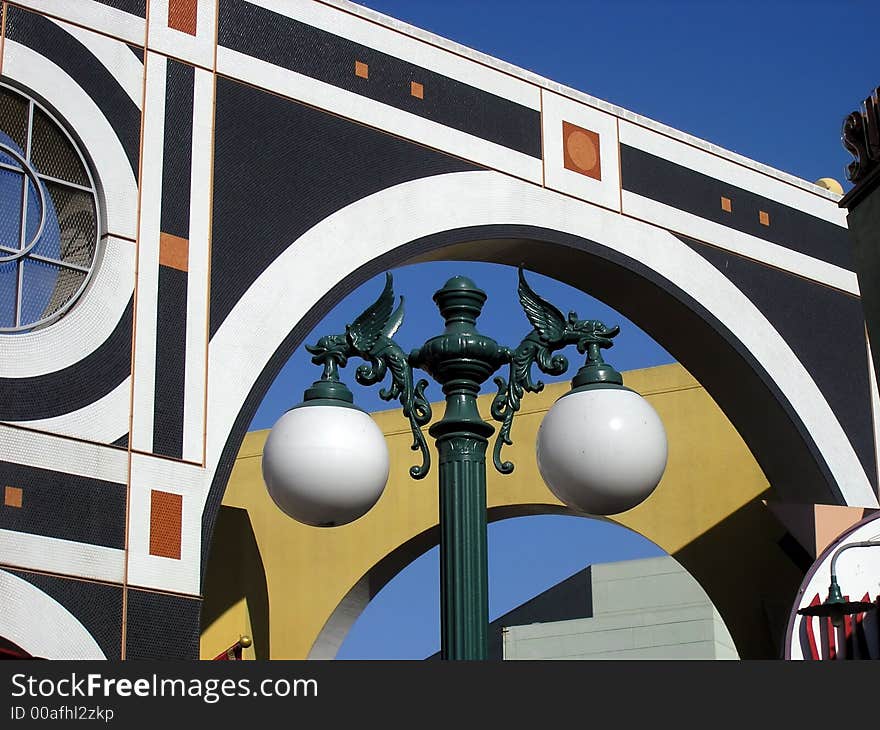 Architectural detail shopping center, San Diego