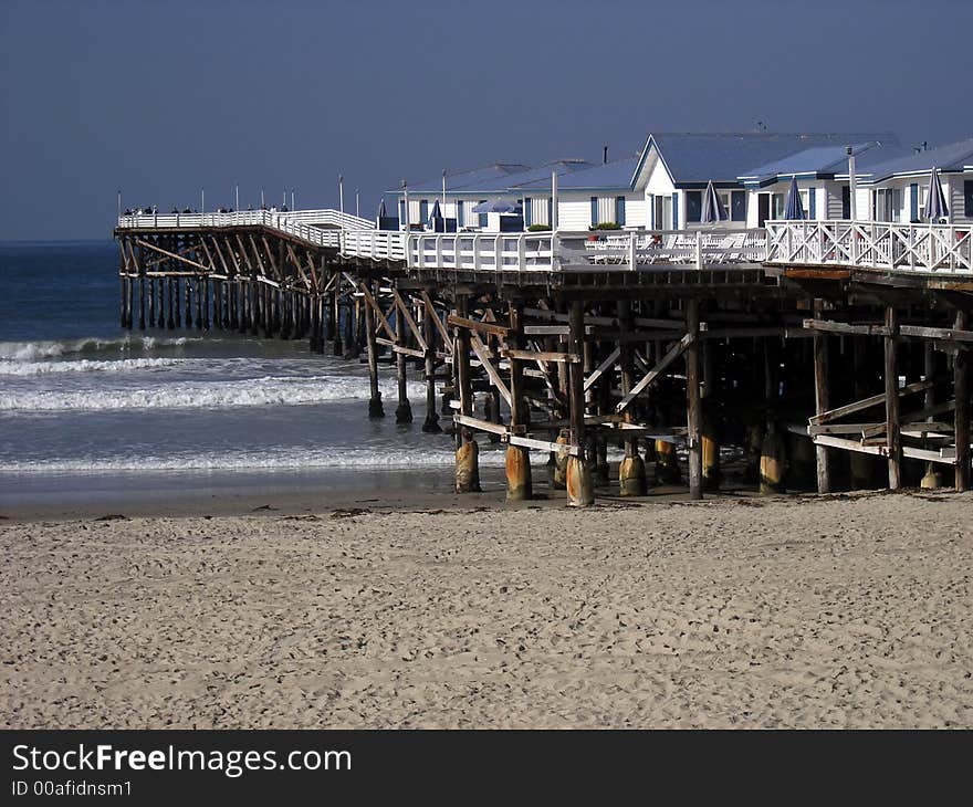 Houses lined up on pier