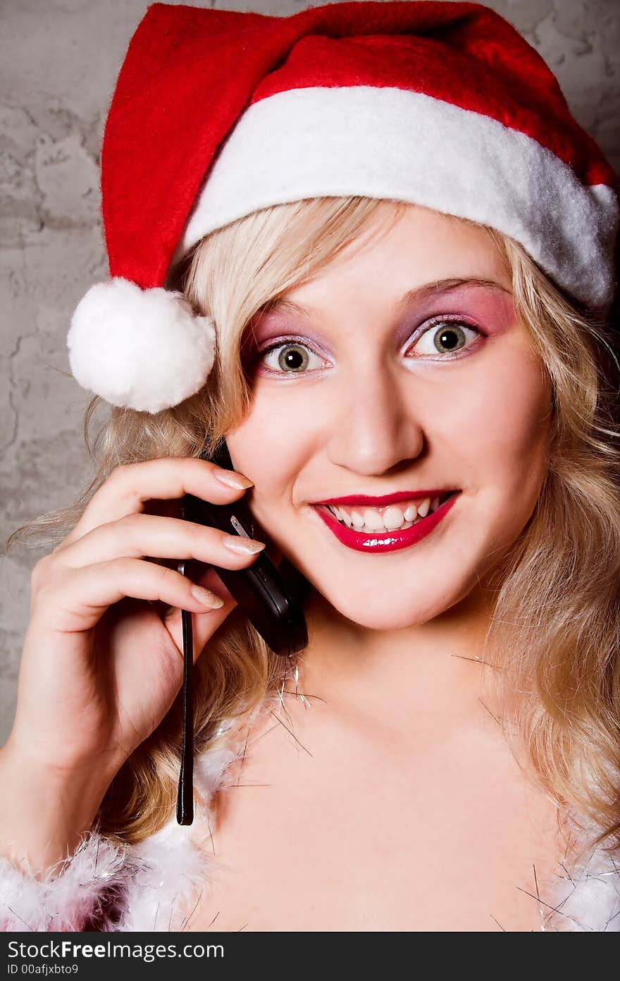 Beauty Santa with mobile