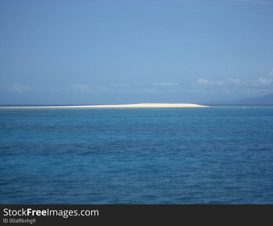 Sand bank in the tropical coral sea